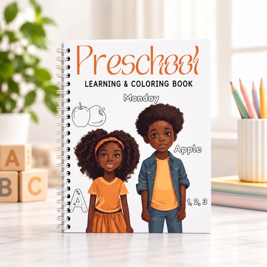 Preschool Learning & Coloring Book